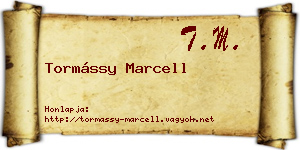 Tormássy Marcell névjegykártya